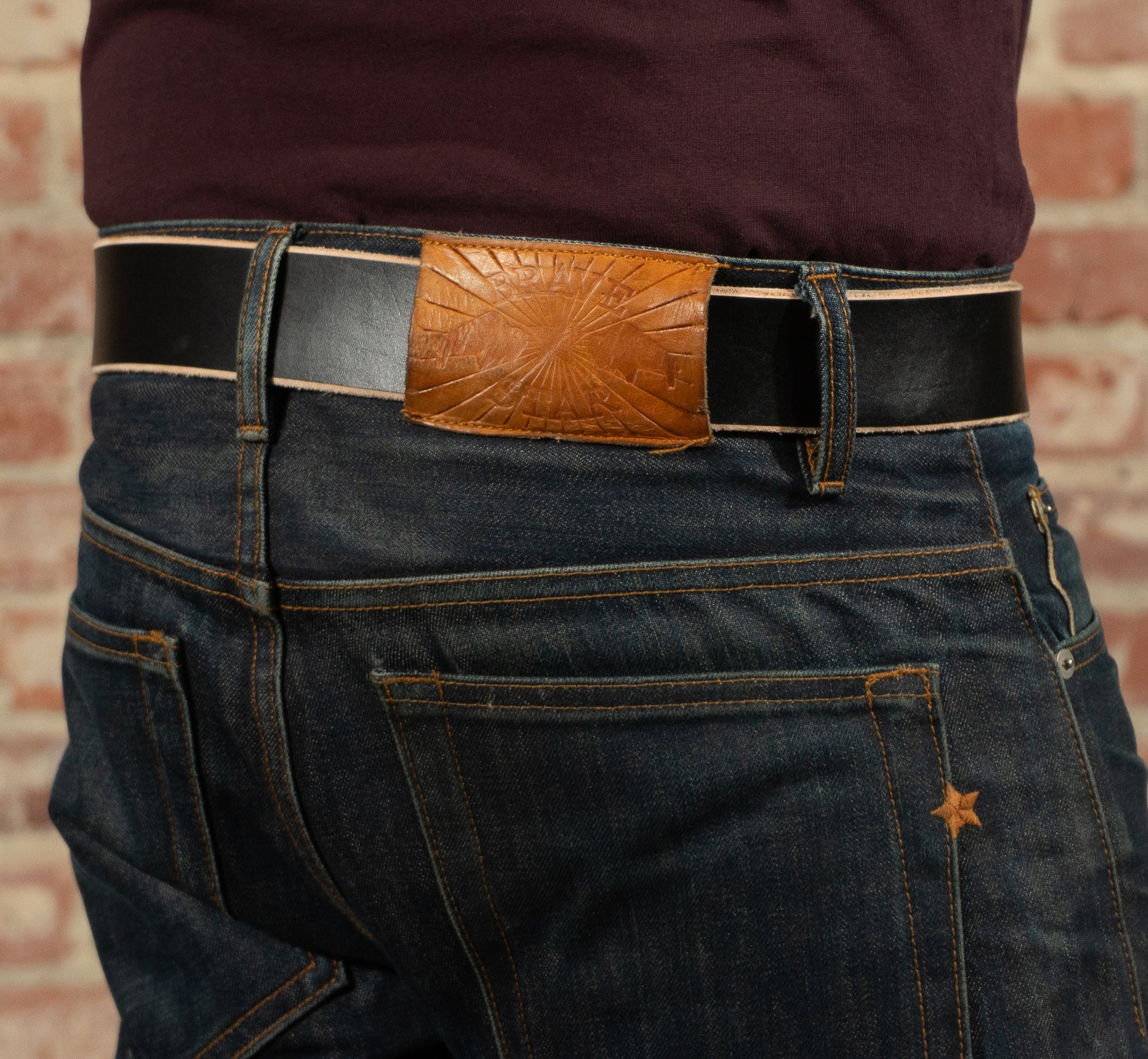 XW Leather Belt in Black Tea-Core (X-Wide 1.75")