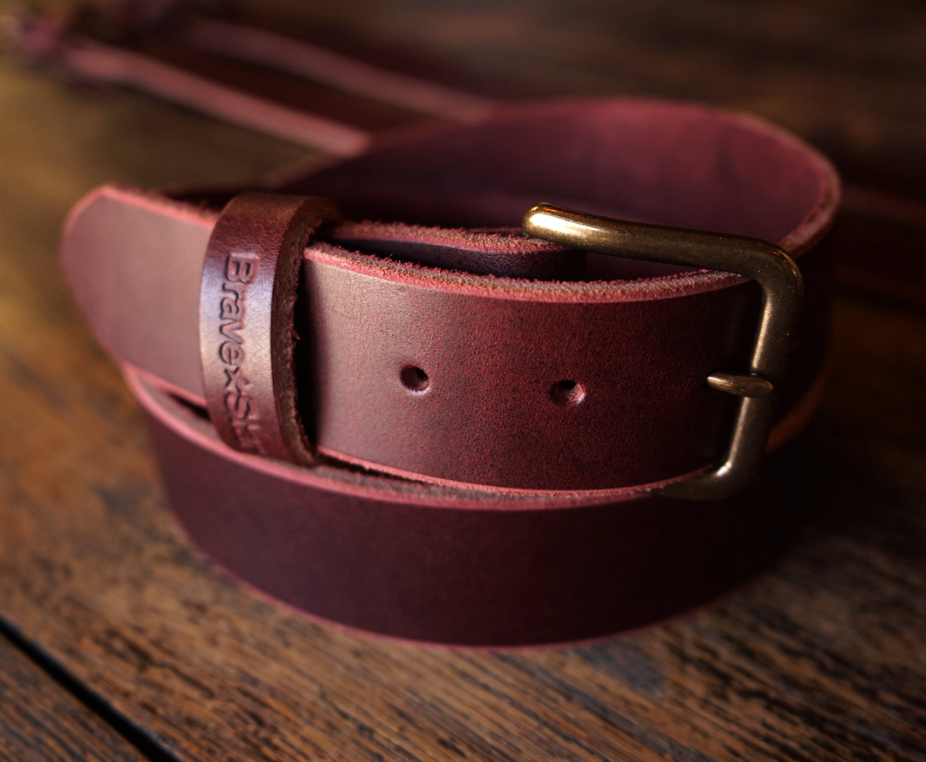 RW Leather Belt in  Oxblood (Regular Width 1.5")