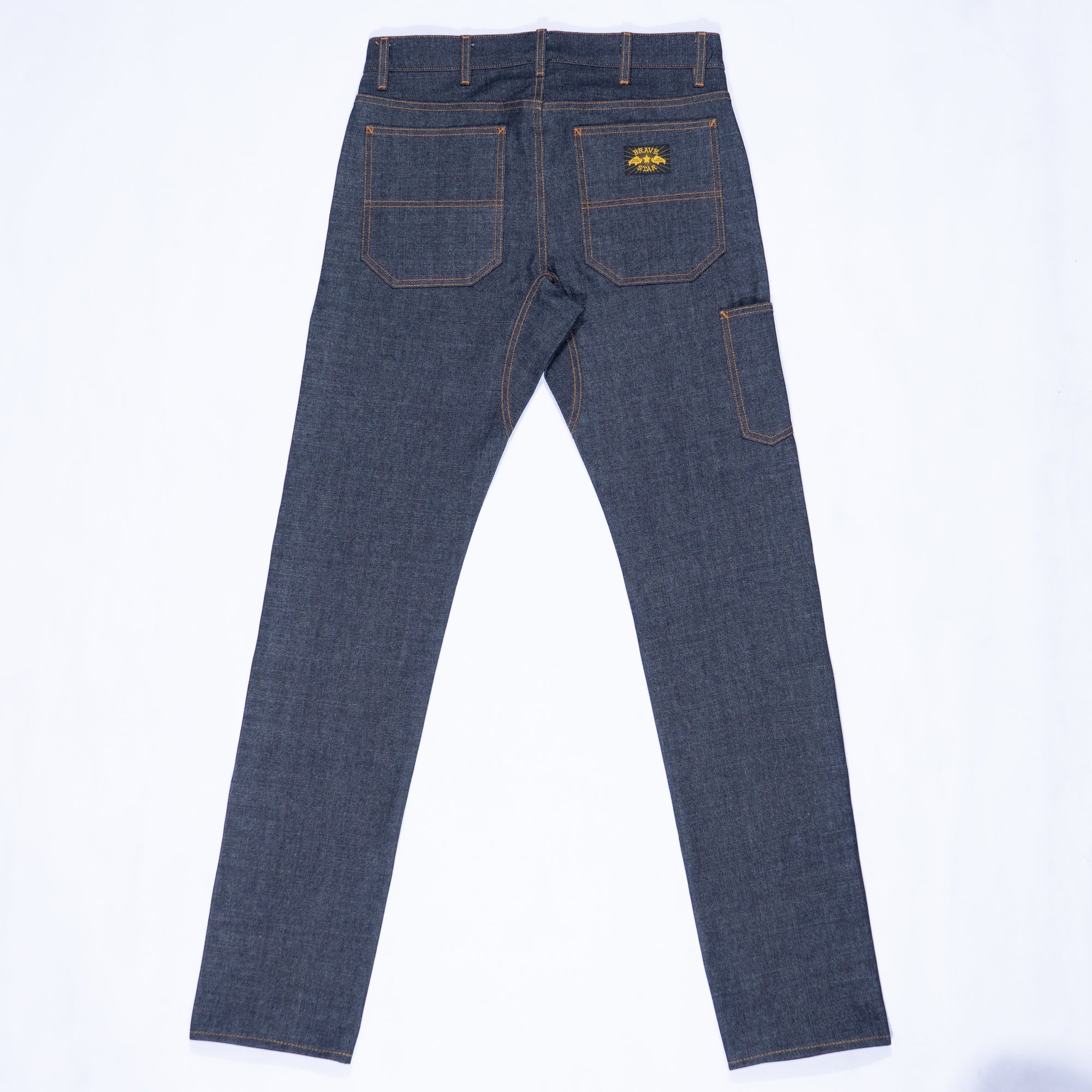 BRAVE STAR Mens Cuffed Dark Selvedge Denim STRONGMAN Jeans 40/25