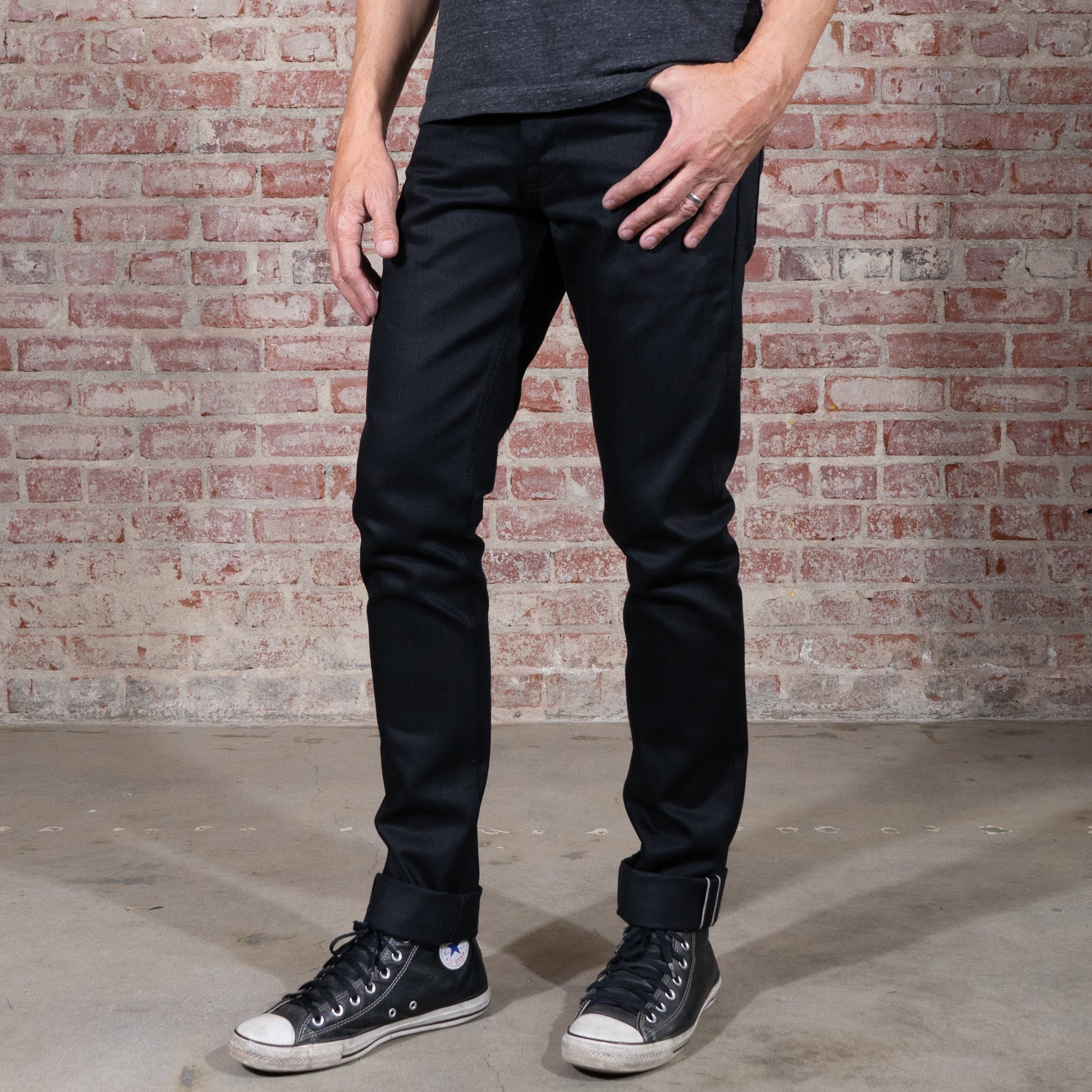 GD007 Dark Blue Selvedge Jeans Slim Fit Men Jeans – Noggah Denims