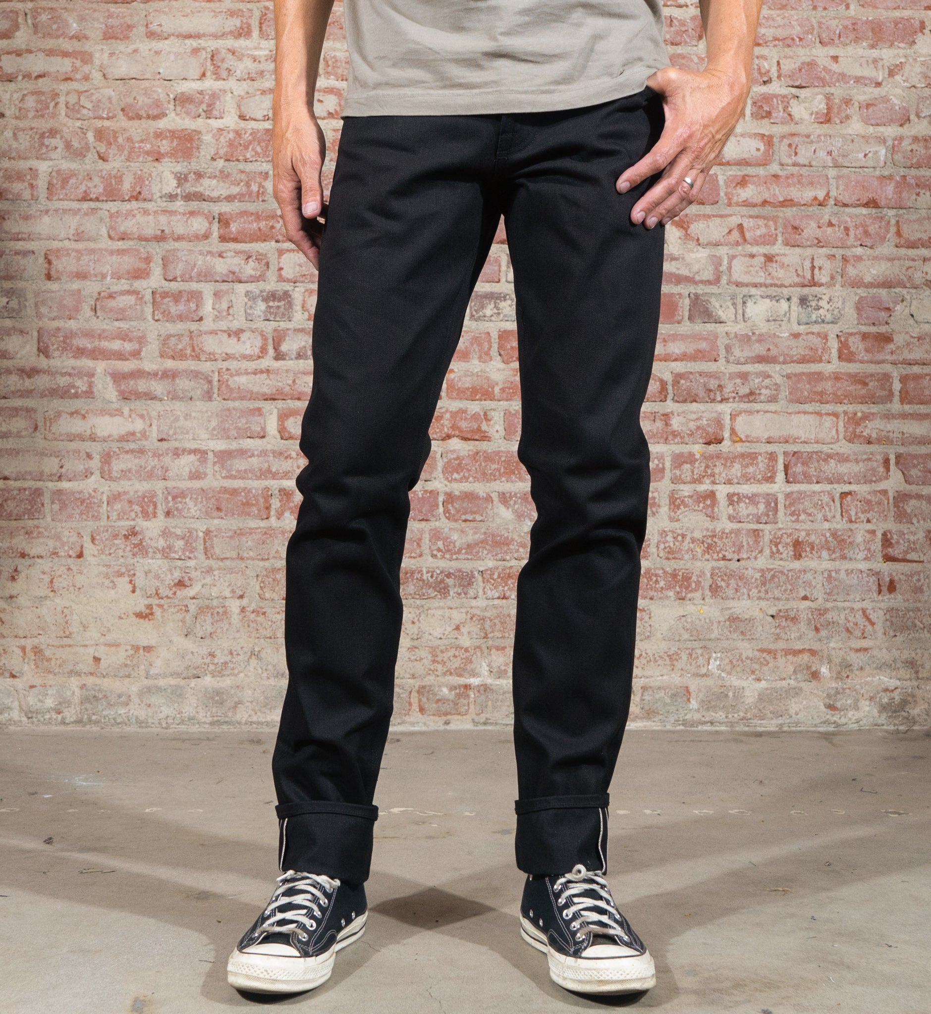 Slim Straight 14oz 'Onyx' Double Black Japan Selvage Denim