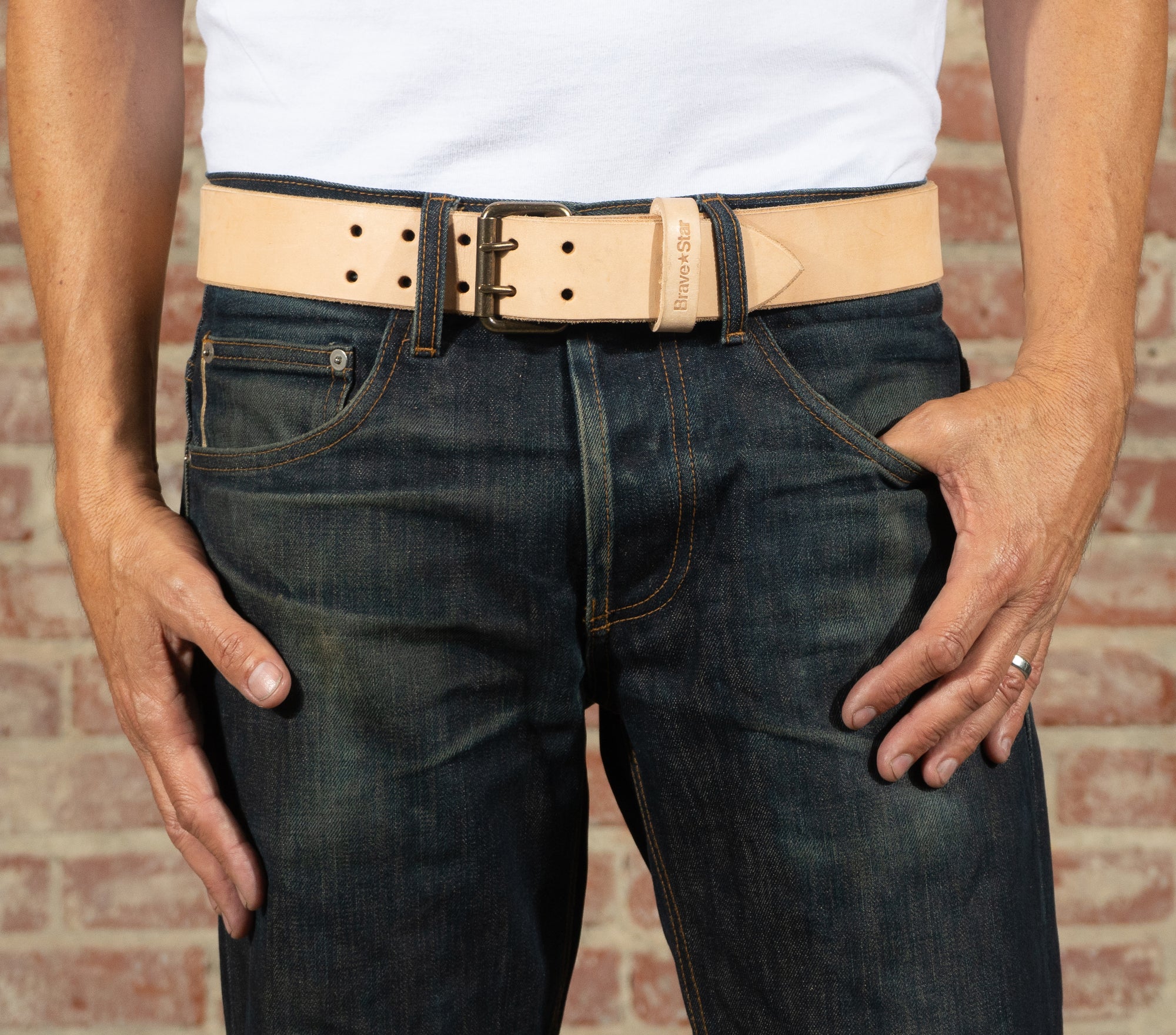 1.75 inch Leather Jean Belt