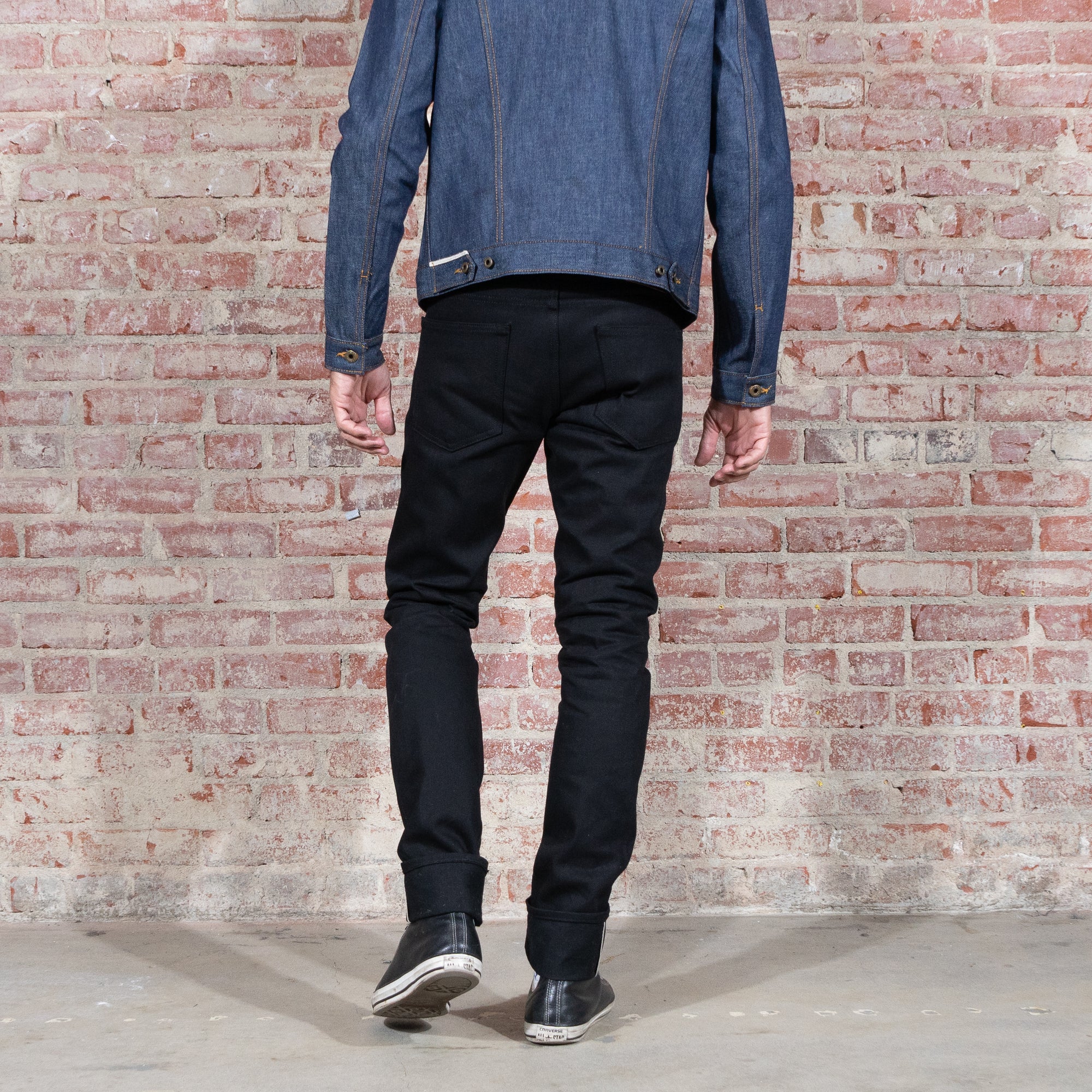 Slim Straight Japan 21.5oz Heavyweight Double Black Selvedge Denim