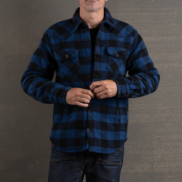 JOHN SMEDLEY WOOL×CASHMERE FLANNEL C.P.O PRE ORDER: Deputy CPO XH Japanese Wool Flannel - Blue Check