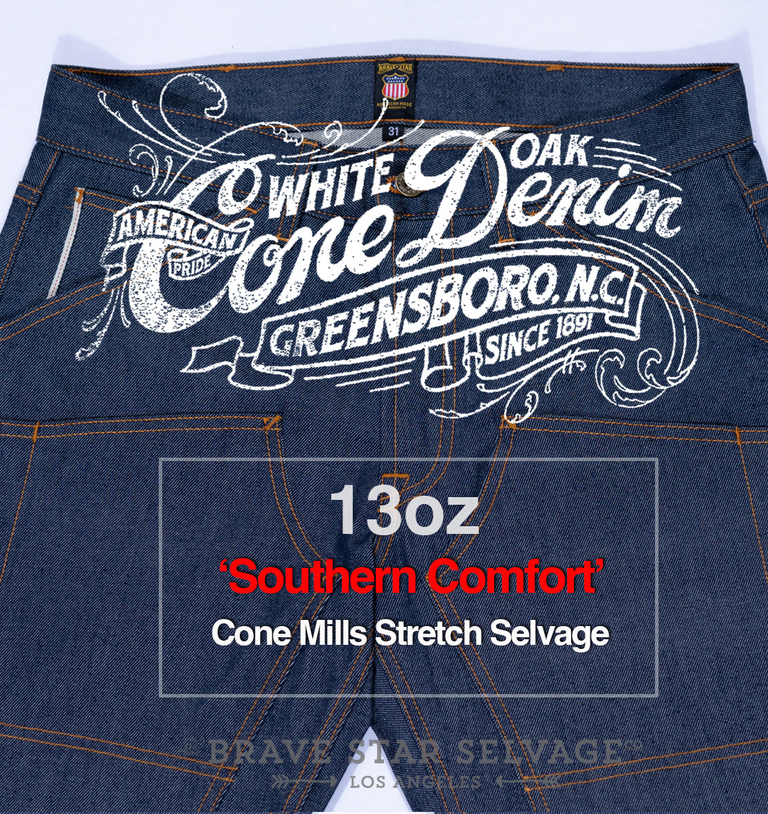 Die Hard Double Knee Straight Leg w/ Gusset - 13oz Southern Comfort Co -  Brave Star Selvage