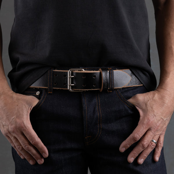 XW Leather Belt in Black Tea-Core (X-Wide 1.75