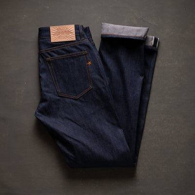 Slim Straight 12.5oz WWII Blue Selvage Denim raw selvage denim — Brave Star Selvage