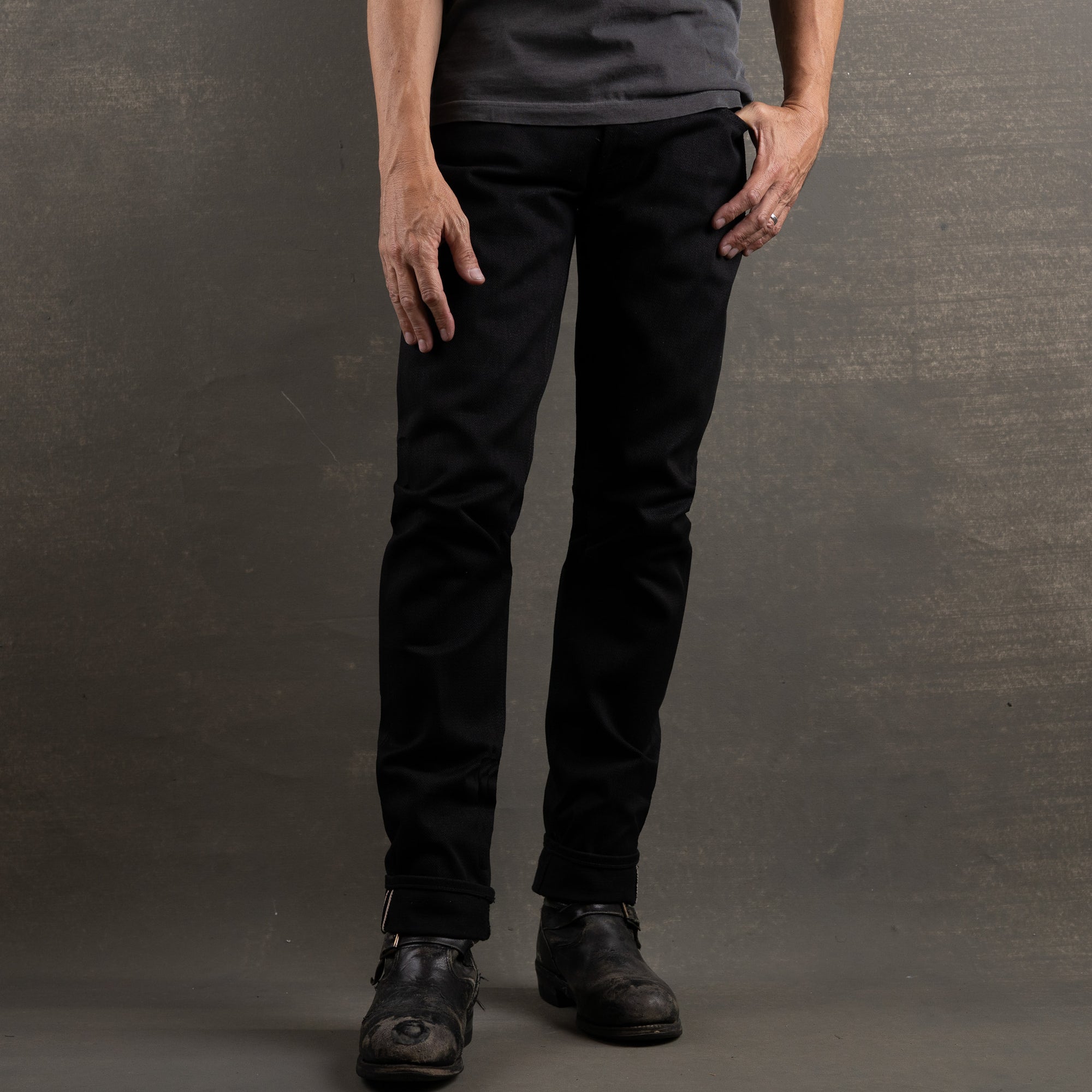 Slim Straight 21.5oz 'Mayhem' Double Black Selvage Denim