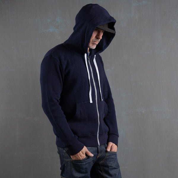 Glory Days Indigo Dyed Thermal Zip Hoodie - Brave Star Selvage