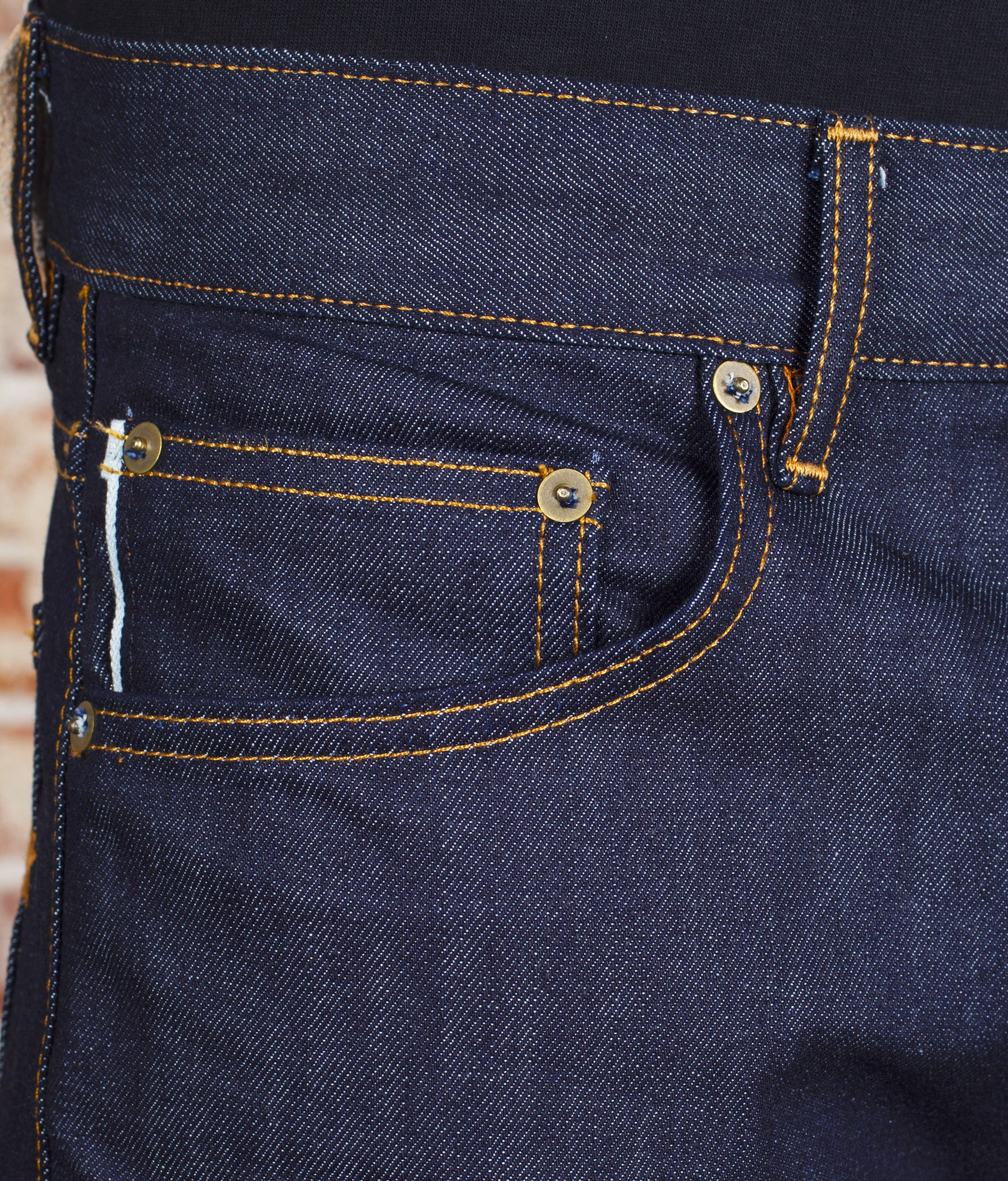 The Democratic Brushed Back Jean in Collins Resin Wash Selvage